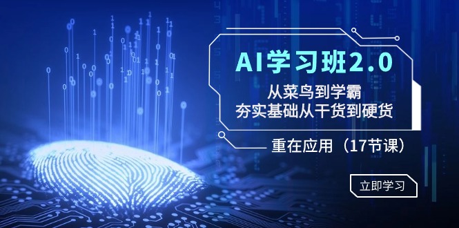 AI学习班2.0:从菜鸟到学霸,夯实基础从干货到硬货,重在应用(17节课)-司马网创基地