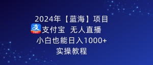2024年【蓝海】项目 支付宝无人直播 小白也能日入1000+  实操教程