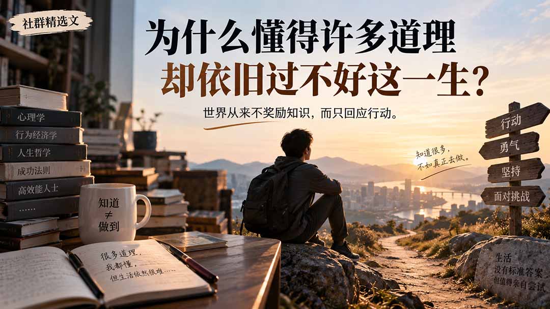 【2026.09.15】社群精华：为何明白众多道理，却仍难以过好此生？