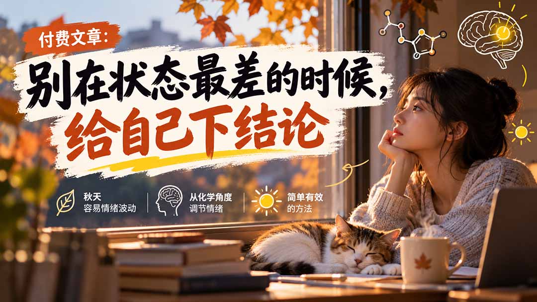 【2026.09.29】付费干货：状态低谷时，千万别急着给自己下定论