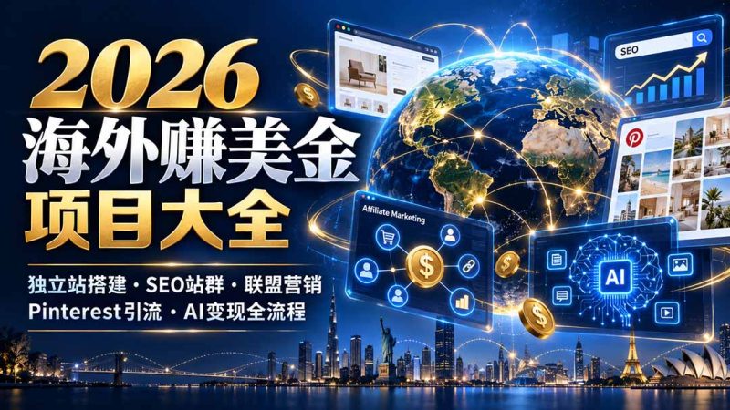 2026海外赚美金项目大全:AI变现全流程-司马网创基地