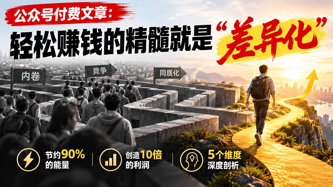 【2026.10.03】公众号付费文章：赚钱的秘诀就在于“与众不同”