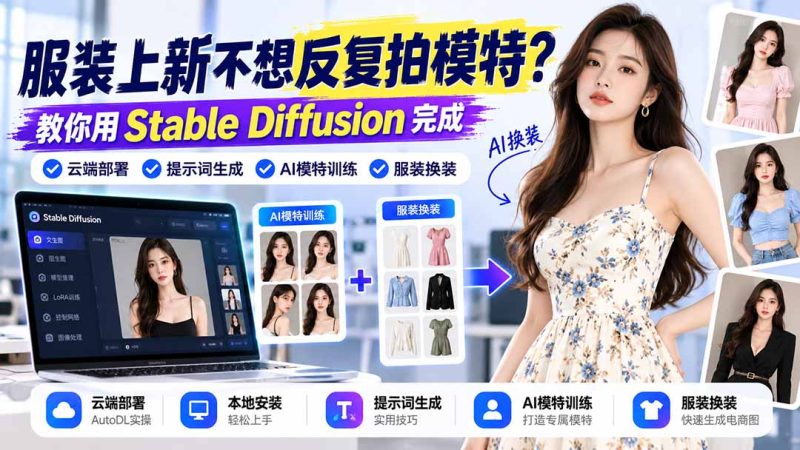 服装上新不想反复拍模特?教你用Stable Diffusion-司马网创基地