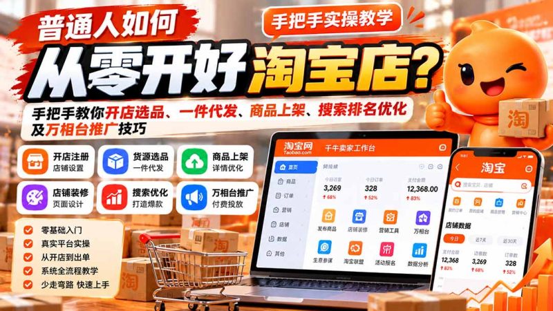 普通人如何从零开好淘宝店？手把手教你开店-司马网创基地