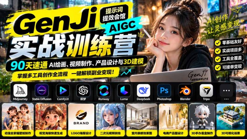 GenJi AIGC实战训练营:90天速通作全流程-司马网创基地