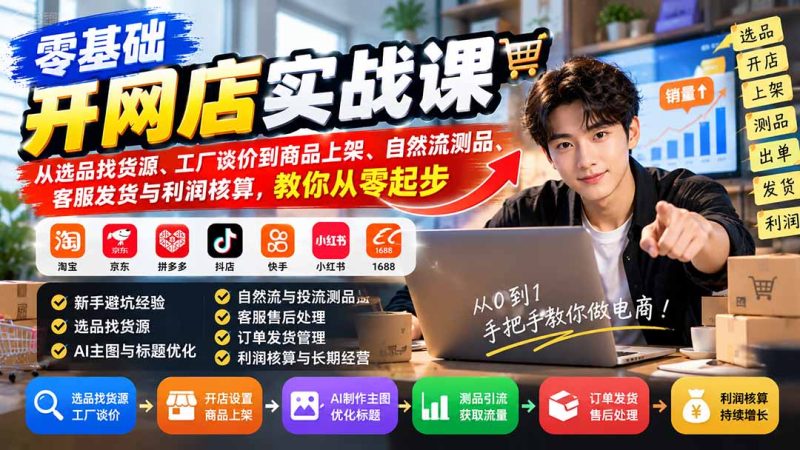 零基础开网店实战课：教你从零起步-司马网创基地