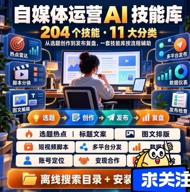 精华资料：自媒体运营精选Skill库-司马网创基地