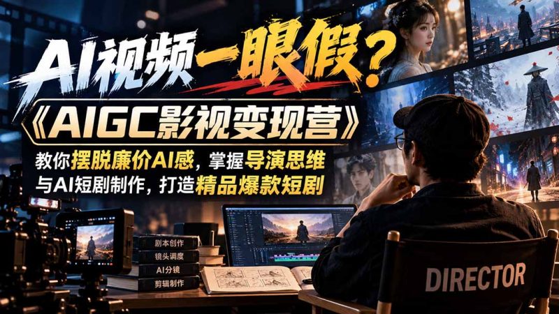 AI视频一眼假？《AIGC影视变现营》教你打造精品爆款短剧-司马网创基地