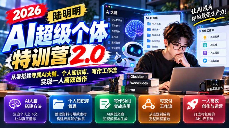 2026AI超级个体特训营2.0:从零搭建实现一人高效创作-司马网创基地