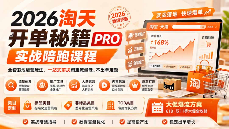 2026淘天开单秘籍PRO实战陪跑课程-更新1023-司马网创基地